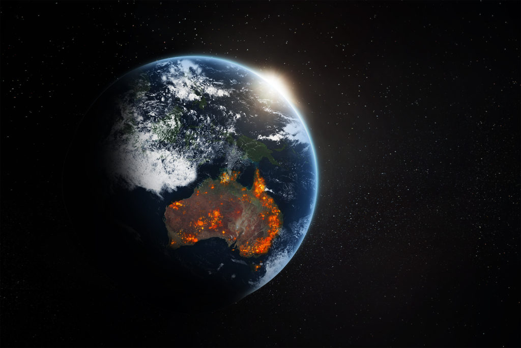Australia bushfires from space